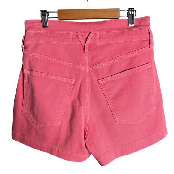 Veronica Beard Jaylen Pleated Denim Shorts Pink Sherbet Size 27 - Picture 6 of 7